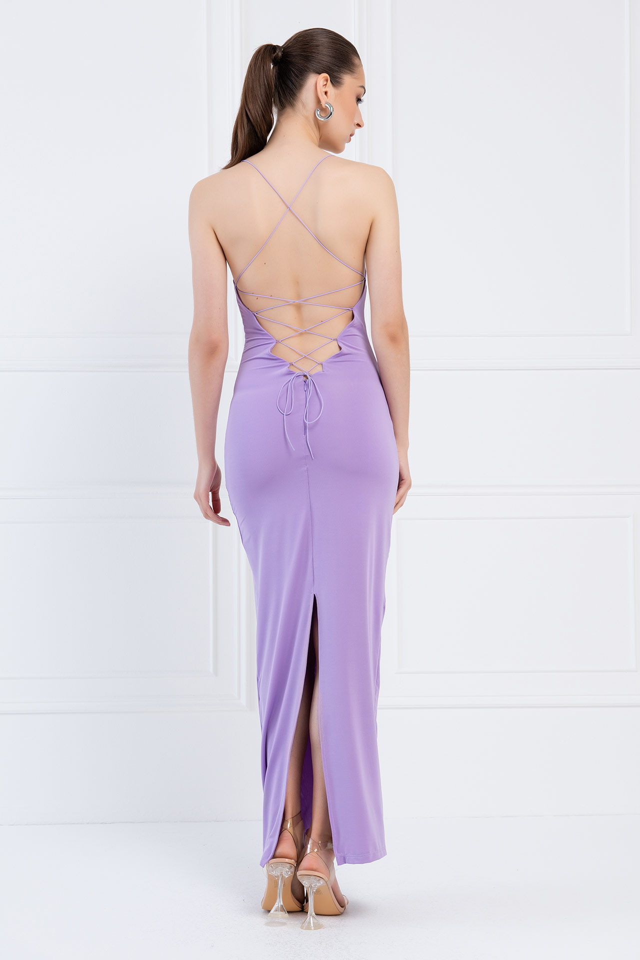 Wholesale New Lilac Crisscross-Back Maxi Dress