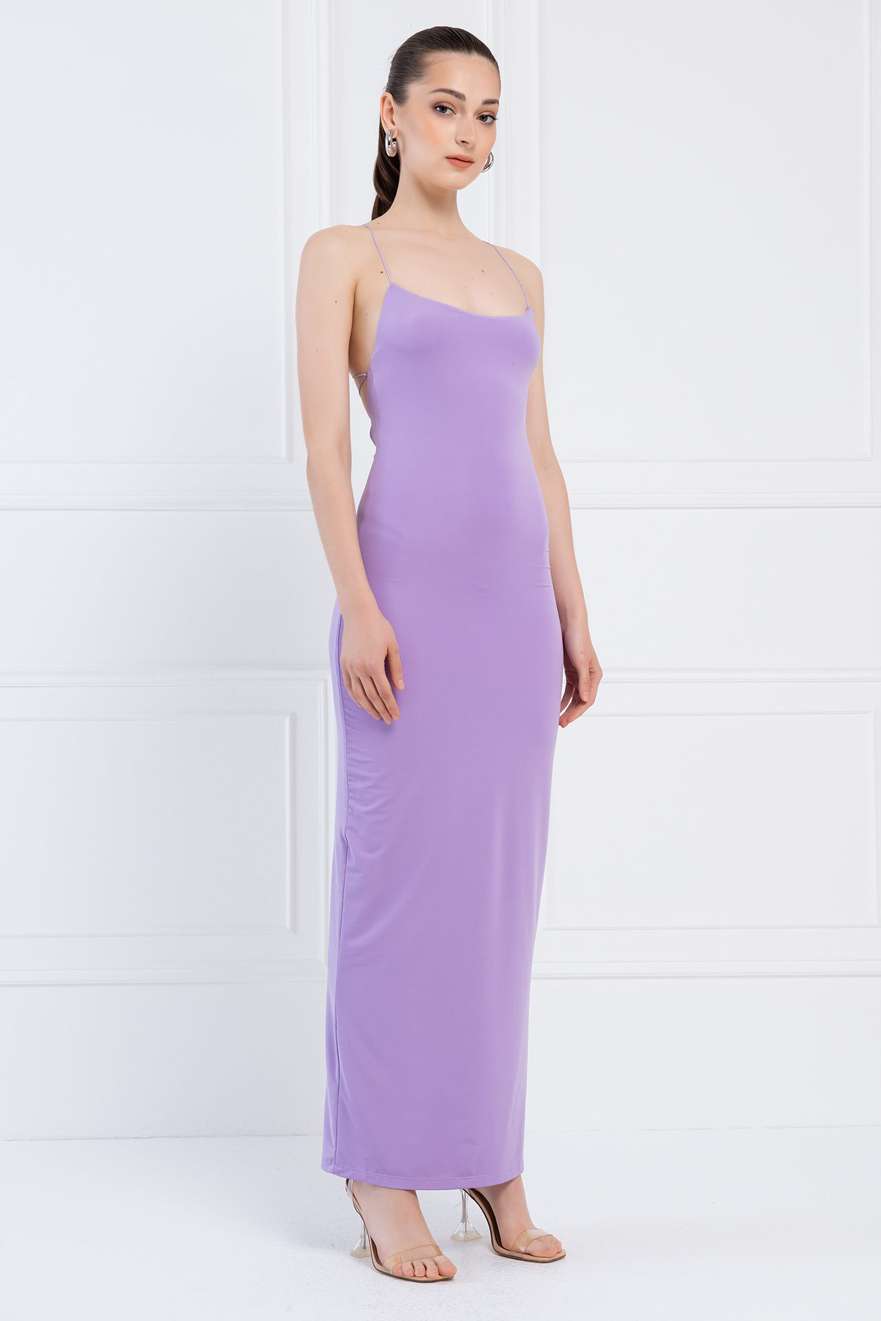 Wholesale New Lilac Crisscross-Back Maxi Dress