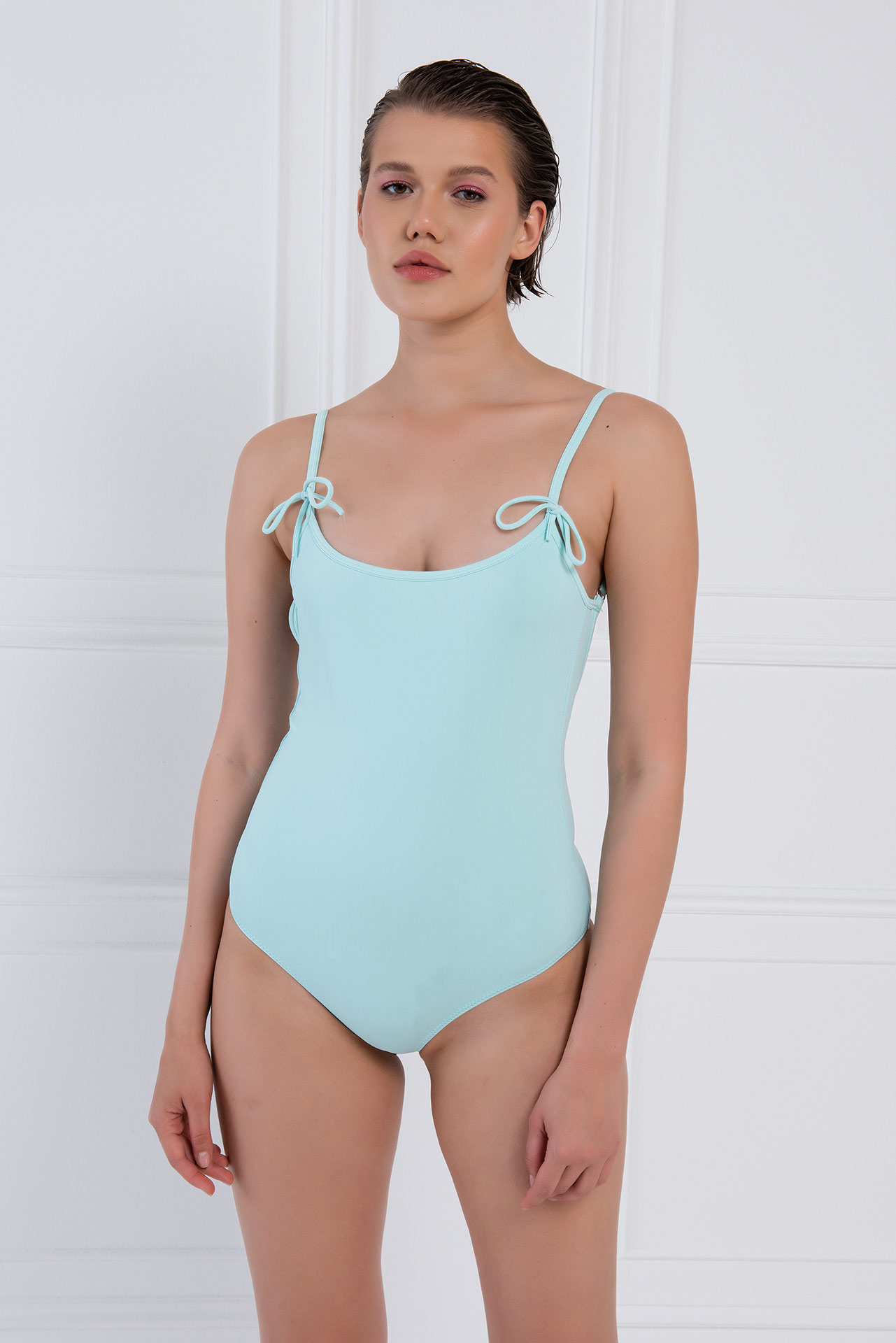 Mint Tie-Accent Cami Swimsuit