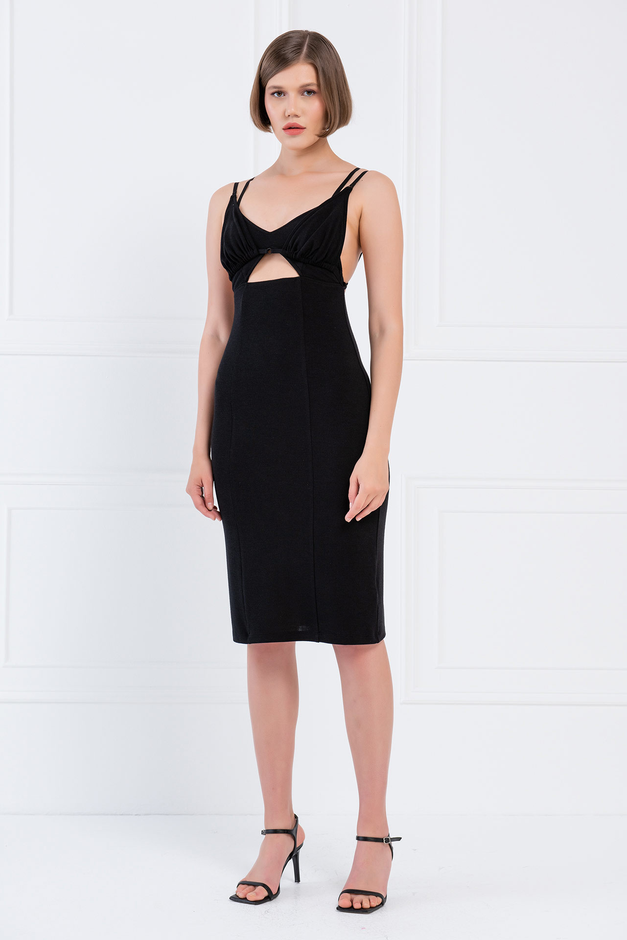 Wholesale Black Cut Out Cami Dress