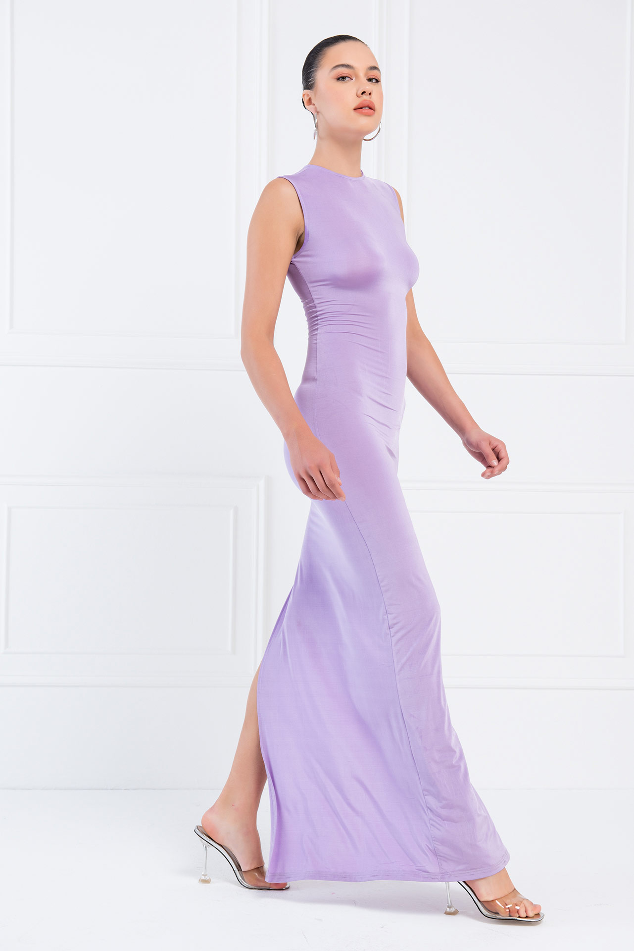 New Lilac Crisscross-Back Cut Out Dress