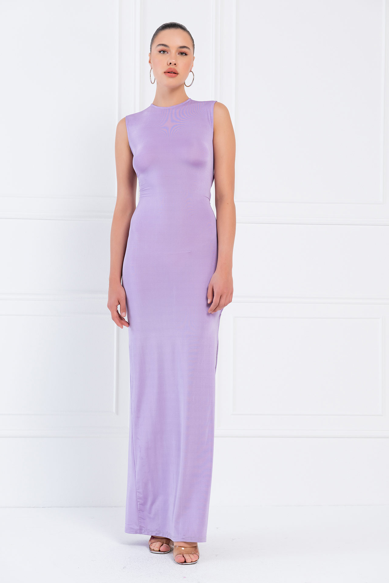 Wholesale New Lilac Crisscross-Back Cut Out Dress