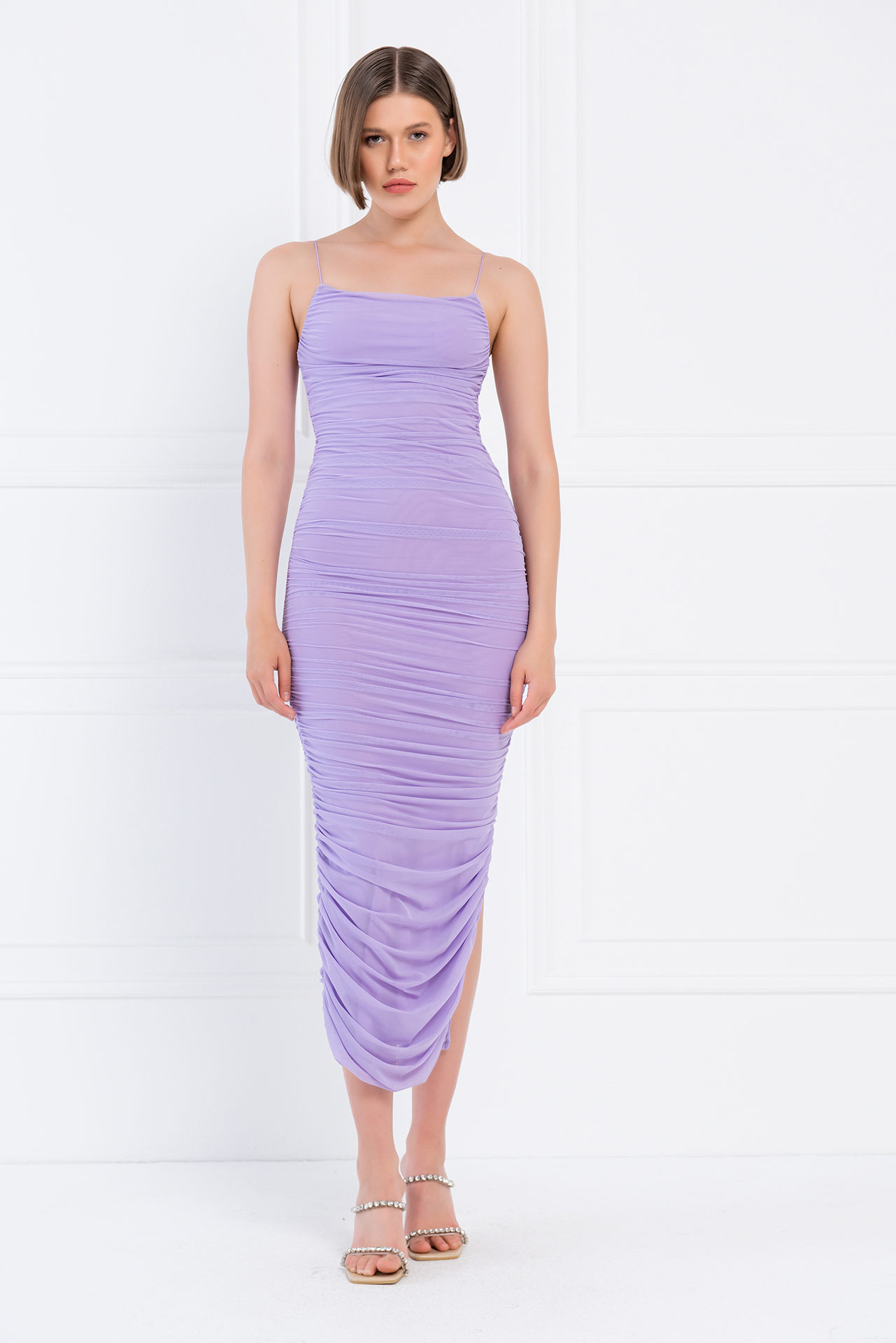 New Lilac Ruched Cami Dress