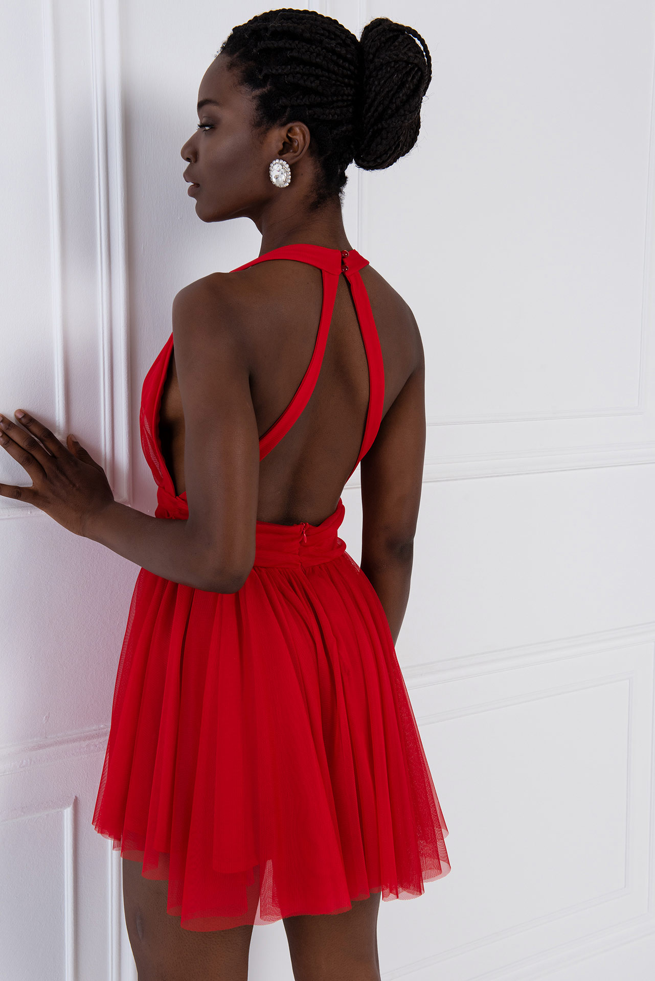 Red Tulle Flare Dress