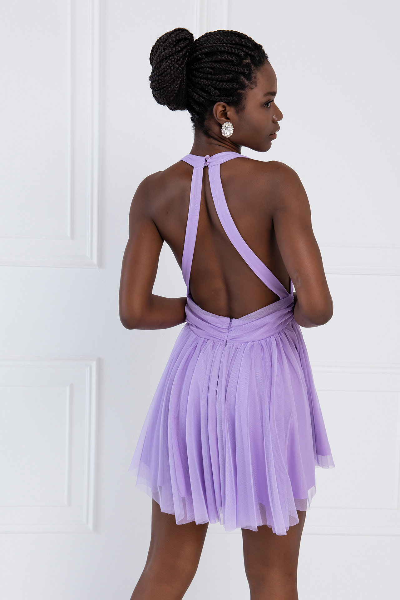 Wholesale New Lilac Tulle Flare Dress