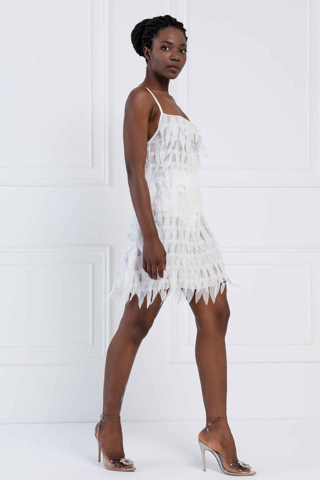Offwhite Fringe Cami Mini Dress