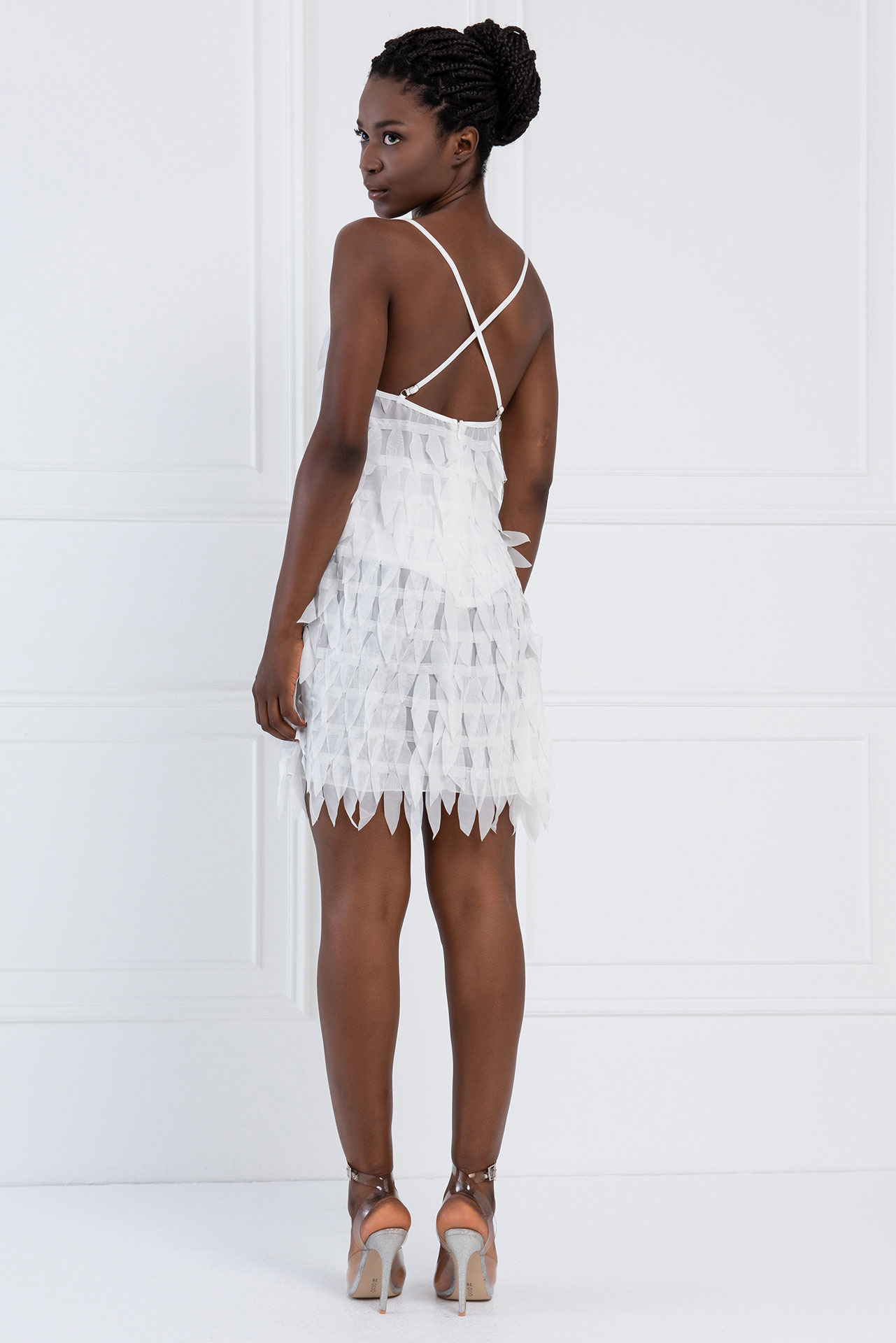 Offwhite Fringe Cami Mini Dress