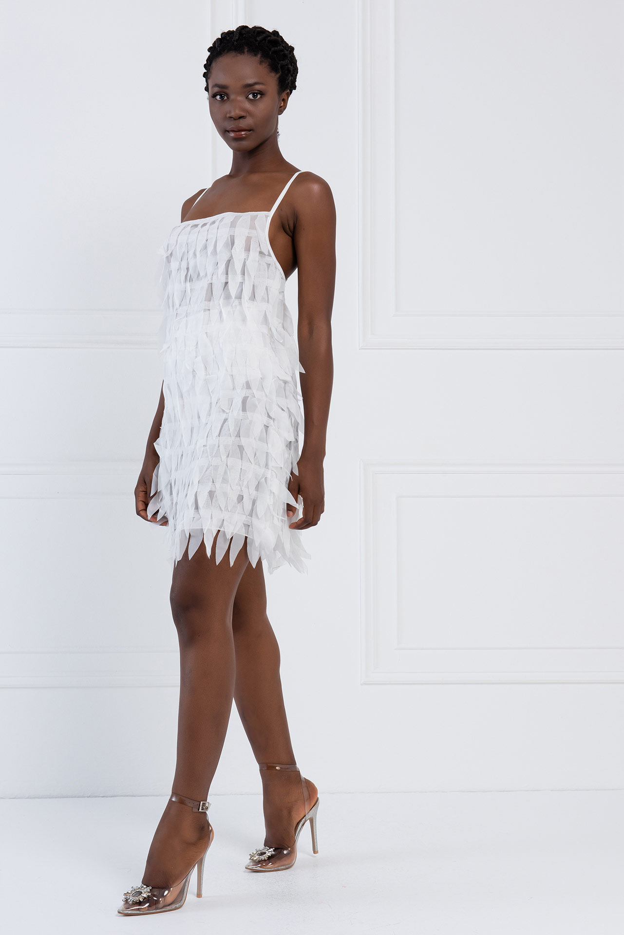Wholesale Offwhite Fringe Cami Mini Dress