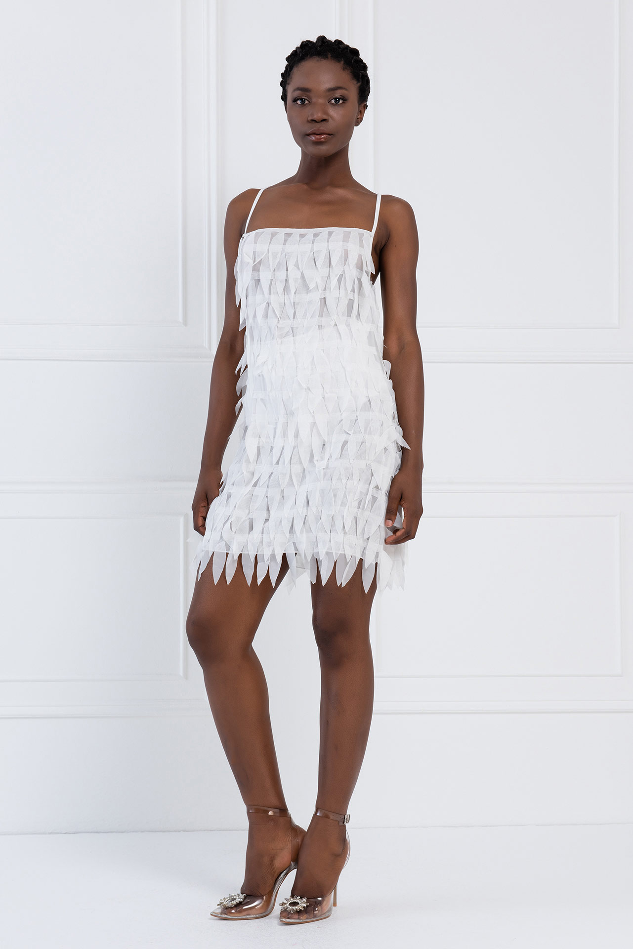 Wholesale Offwhite Fringe Cami Mini Dress