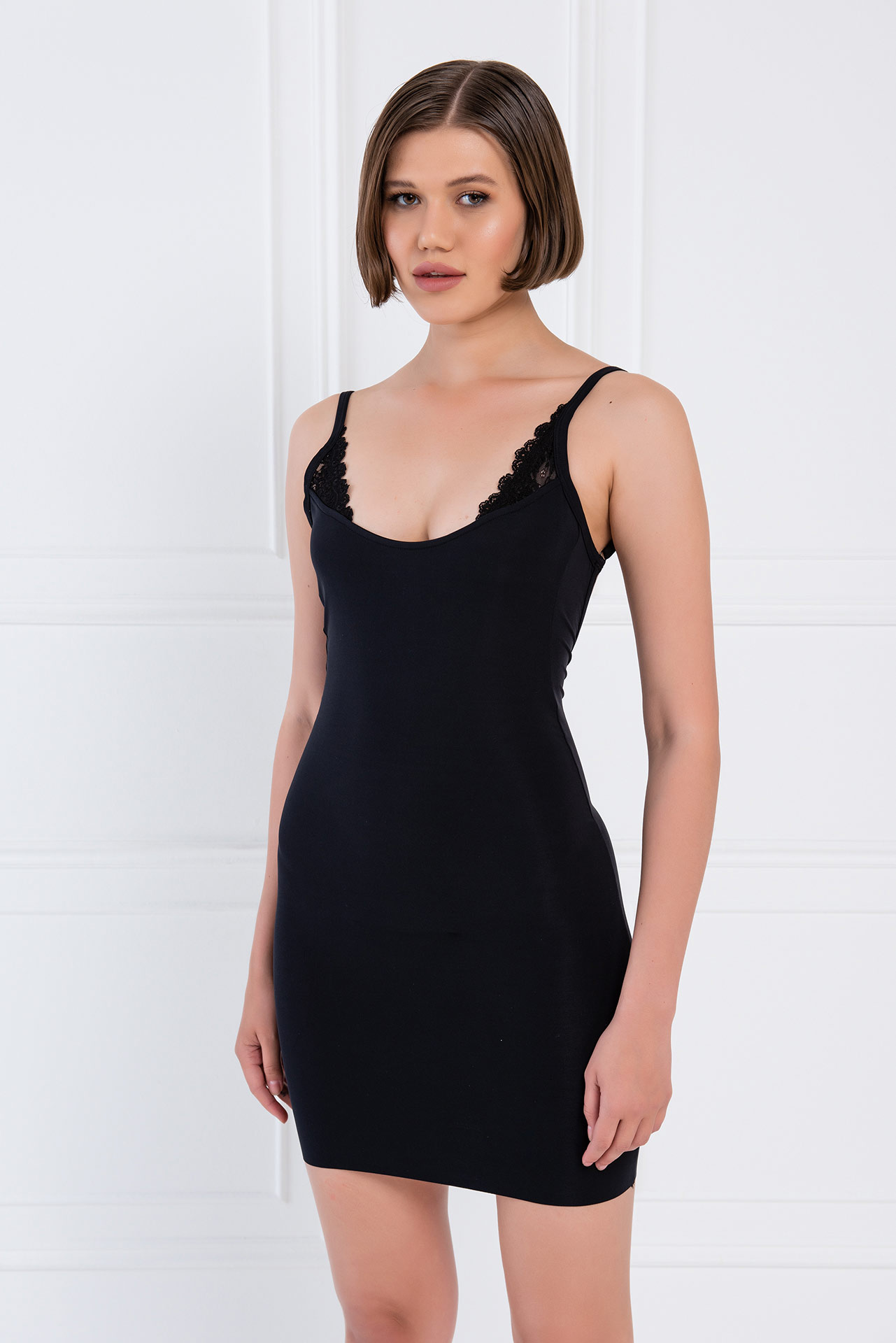 Bodycon Black Shoulder Straps Mini Dress