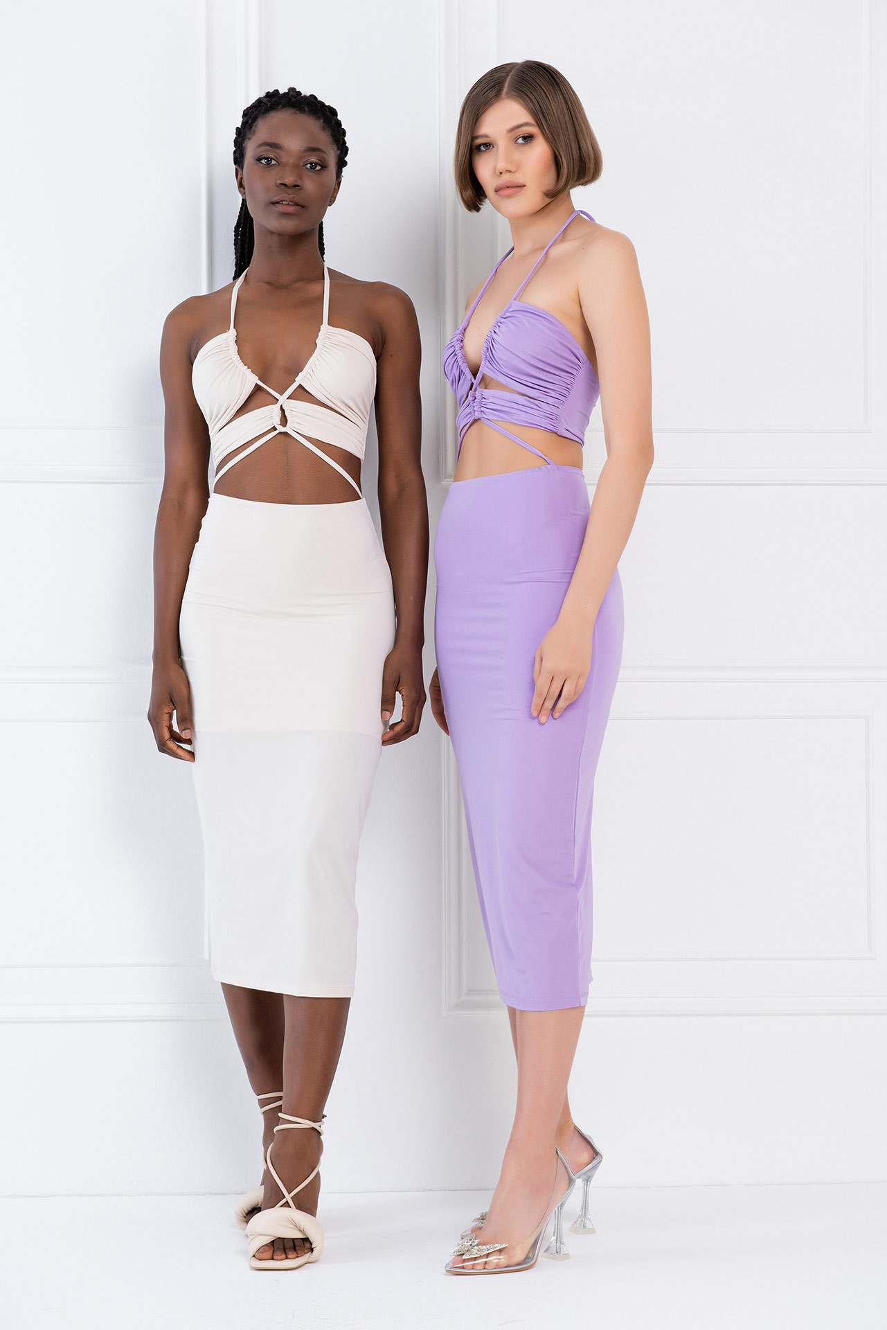 New Lilac Strappy Cut Out Dress