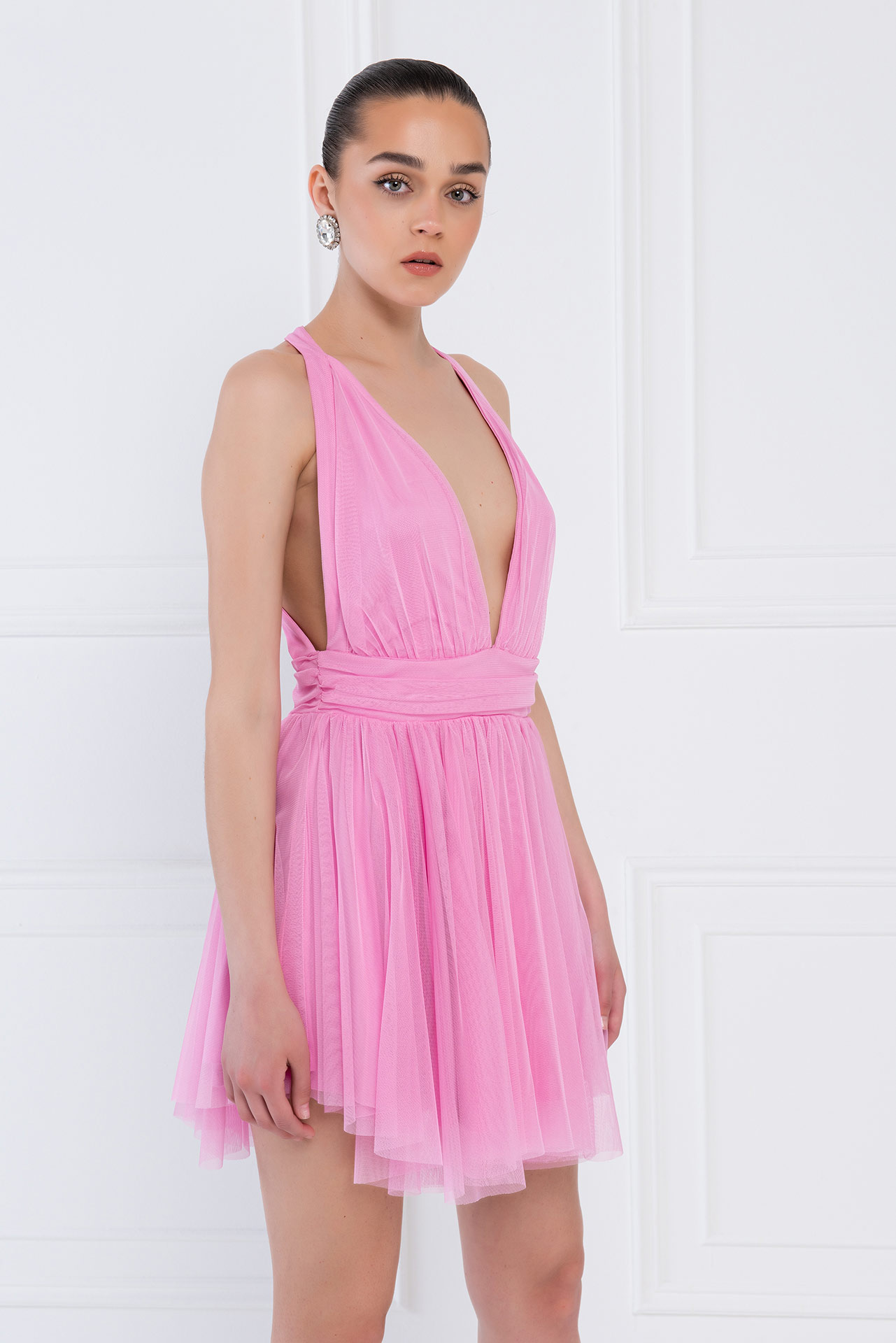 Wholesale New Pink Tulle Flare Dress