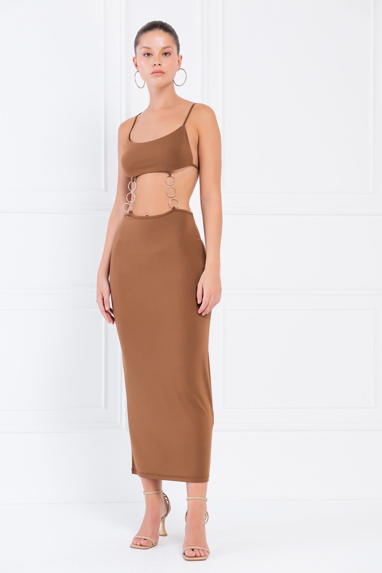 Taba Backless Cut Out Maxi Dress
