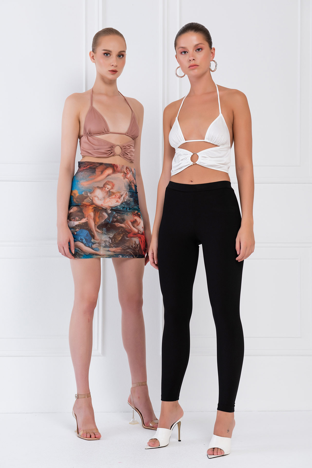 Offwhite Halter Cropped Top