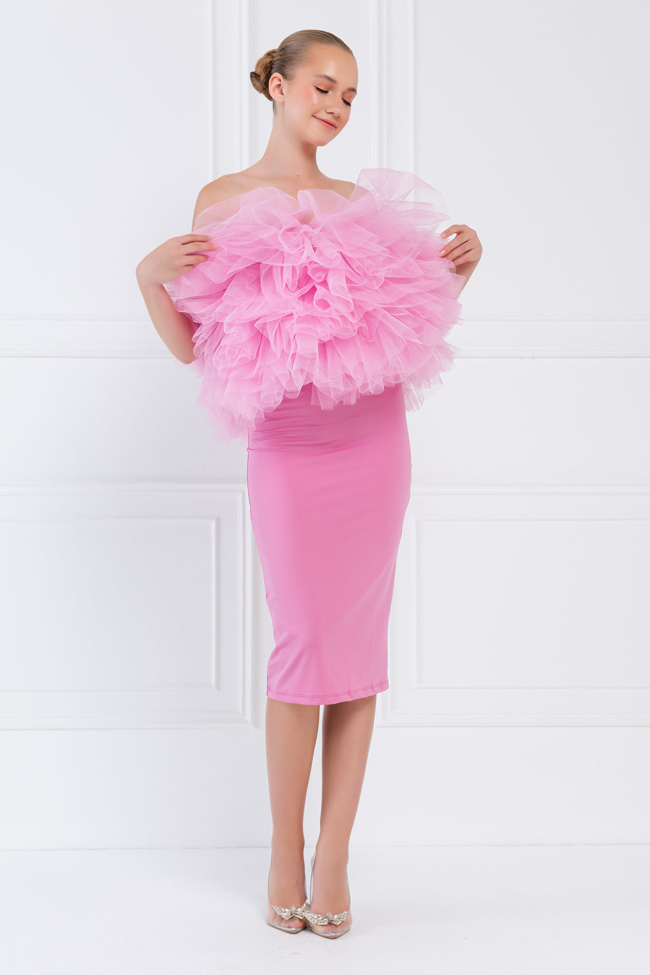 Wholesale Tulle New Pink Bustier