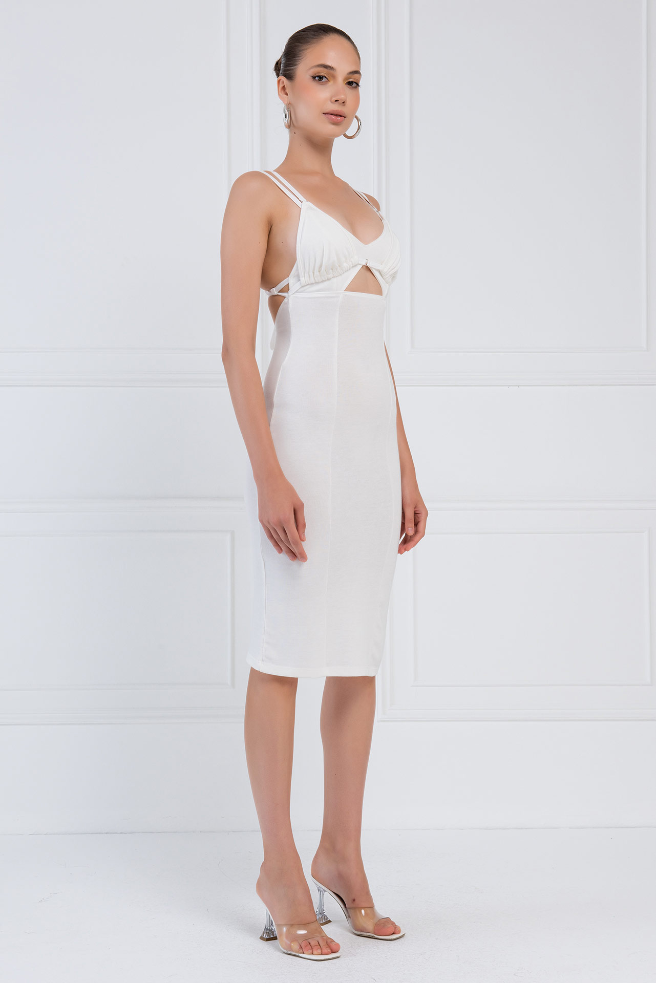Wholesale Offwhite Cut Out Cami Dress