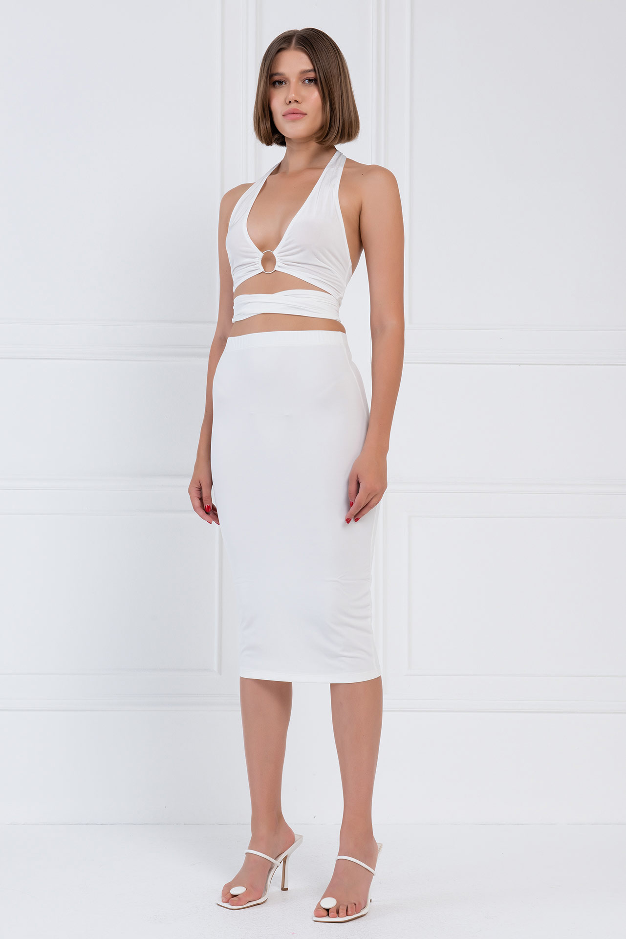 Offwhite Self-Tie Backless Top