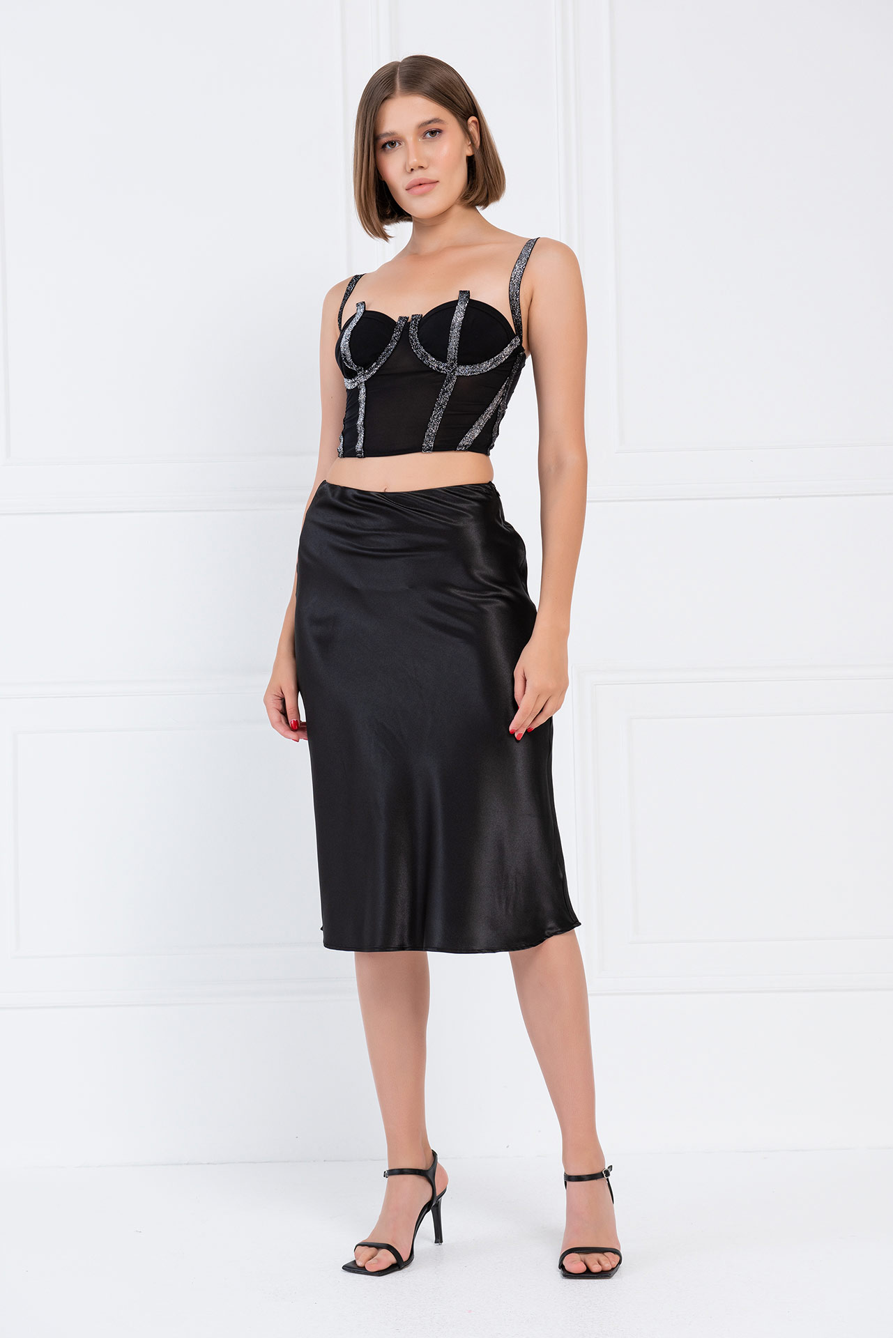 Wholesale Black Pleated Skirt