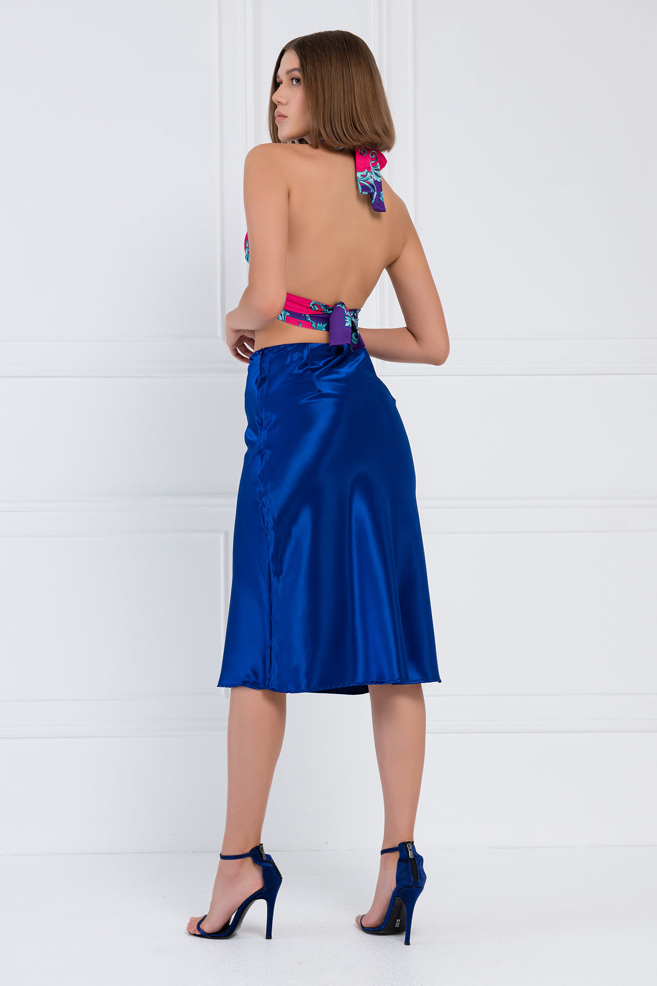 Saks Blue Pleated Skirt