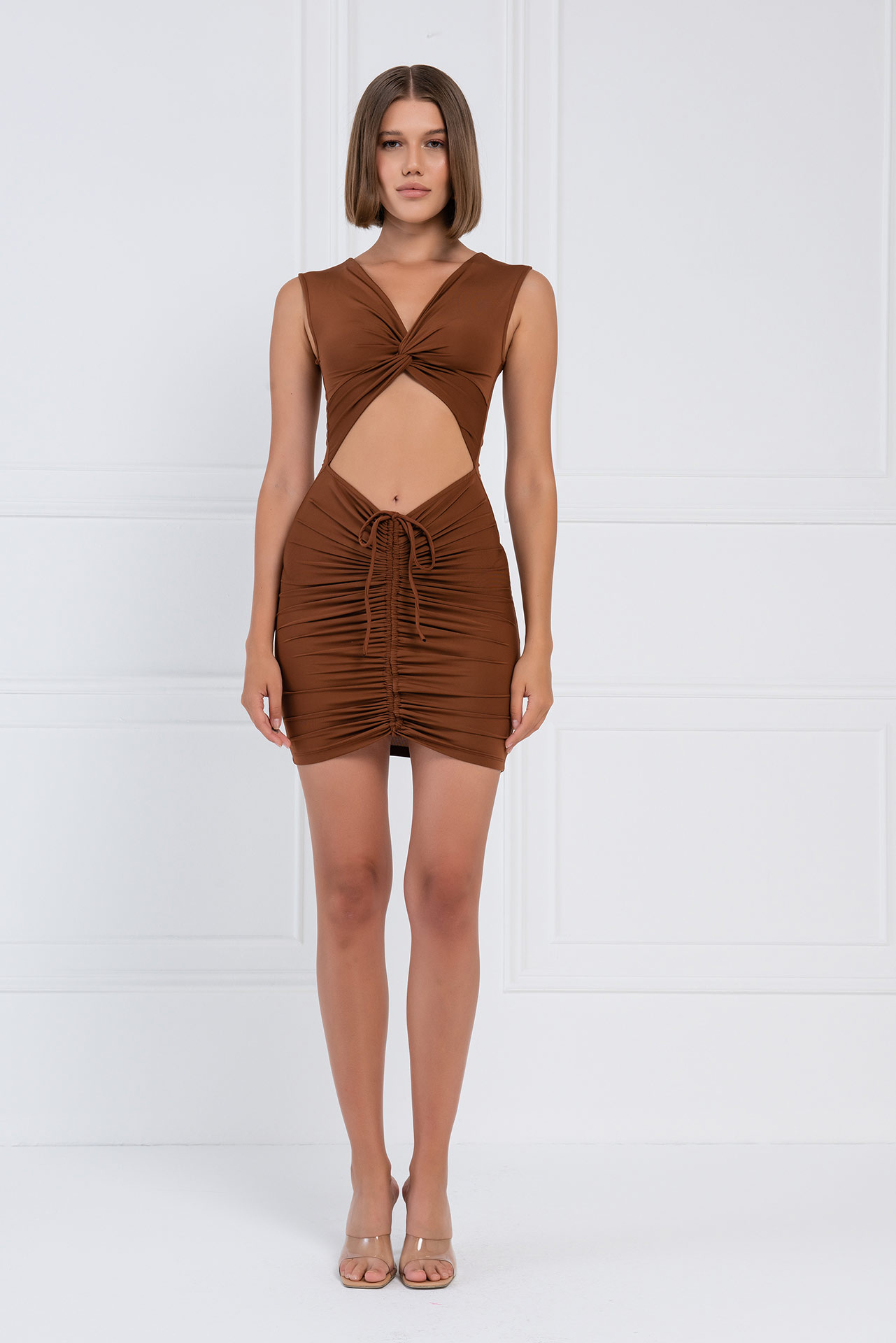 Taba Cut Out Front Sleeveless Dress