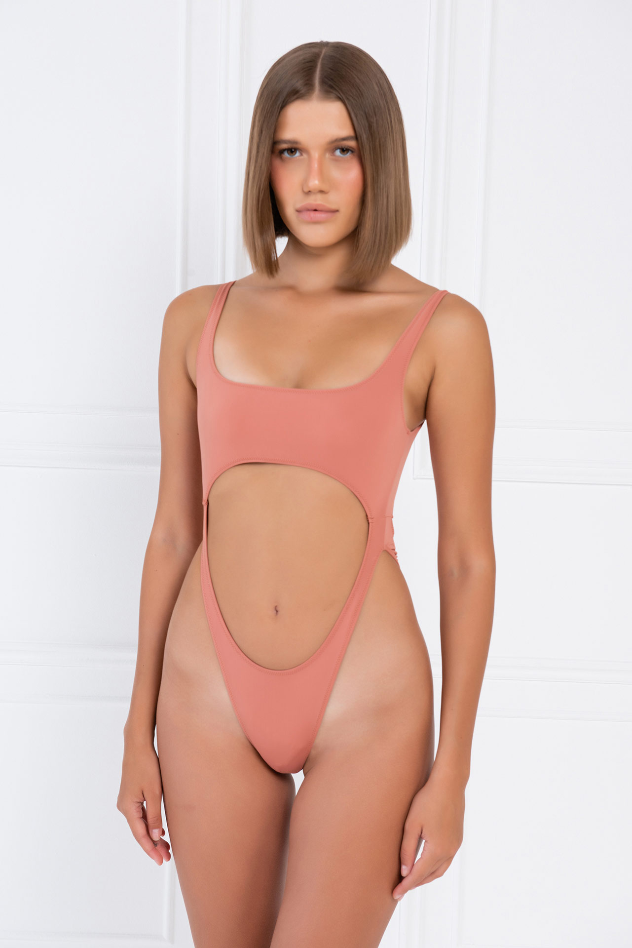 Dark Powder Scoop Neck Monokini