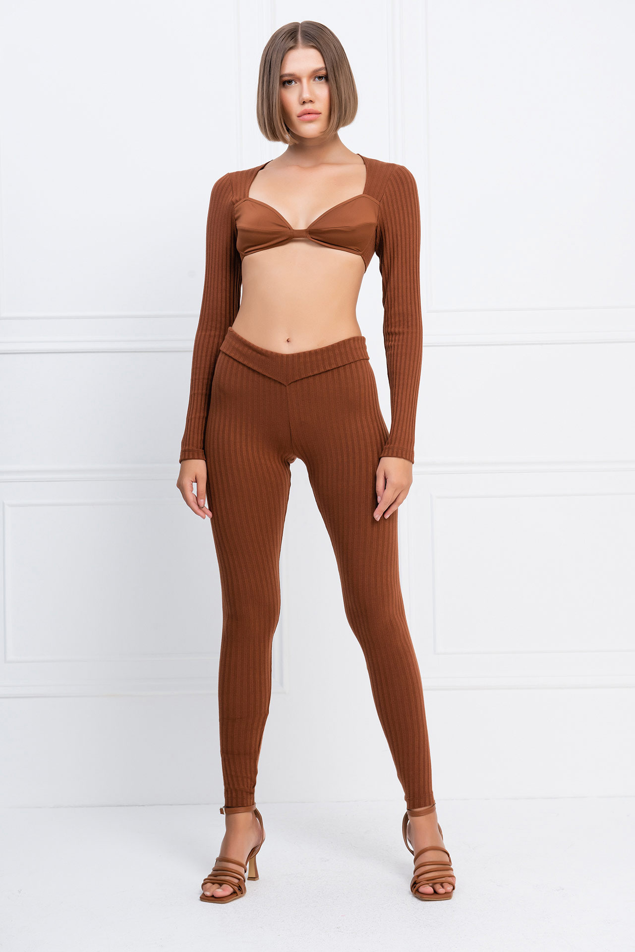 Taba Ribbed Crop Top & Leggings Set