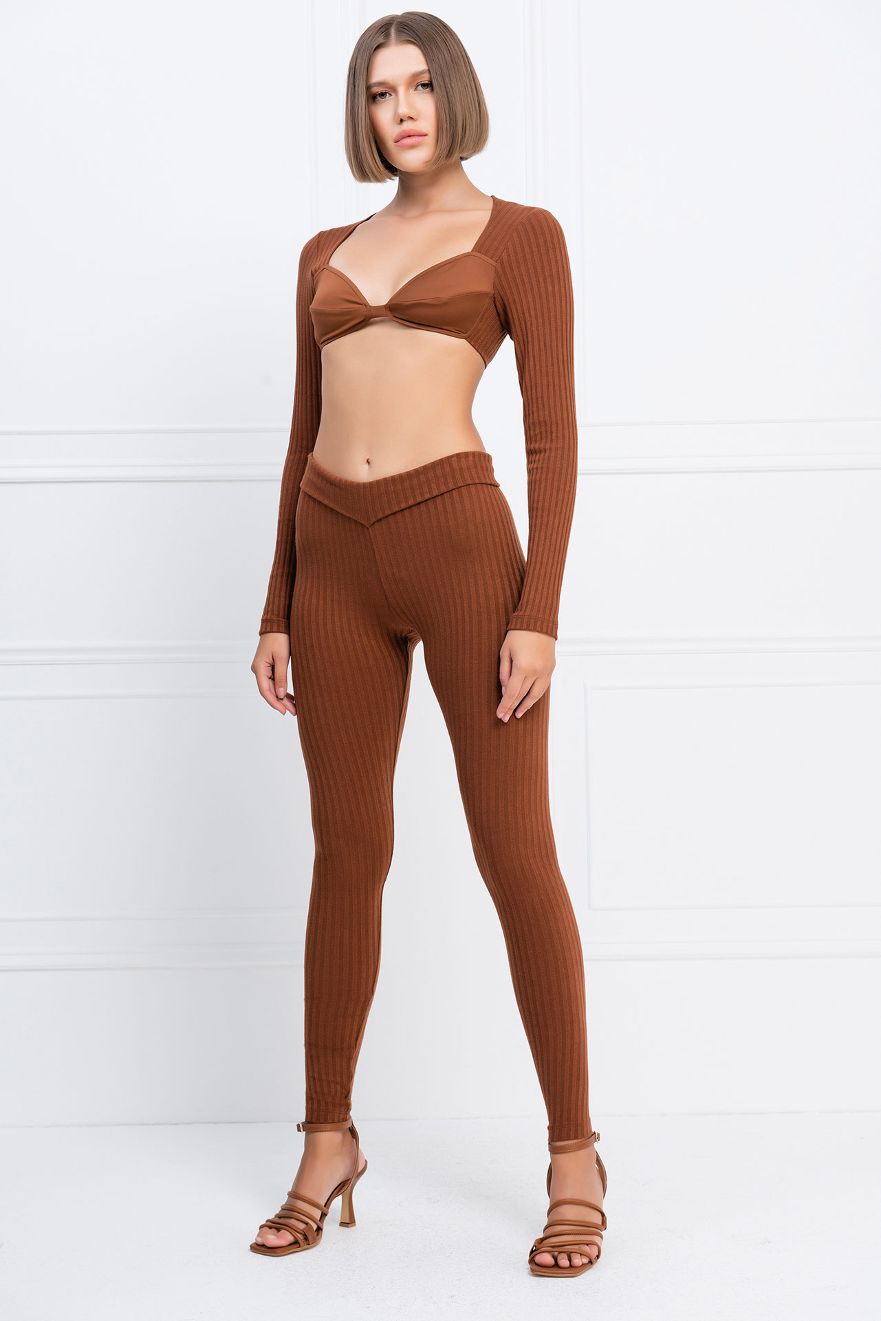 Taba Ribbed Crop Top & Leggings Set