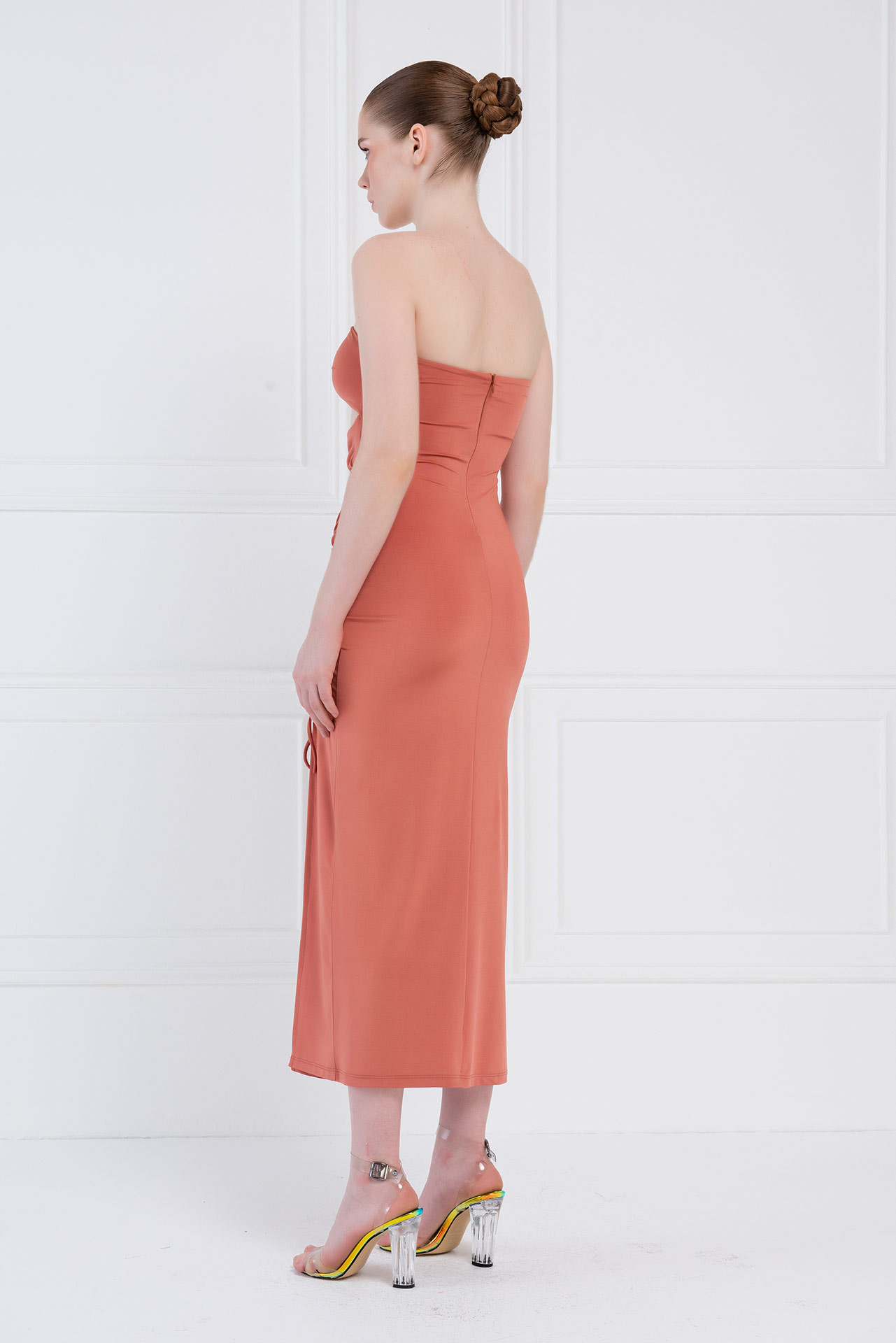 Clay O-Ring Ruched Tube Dress