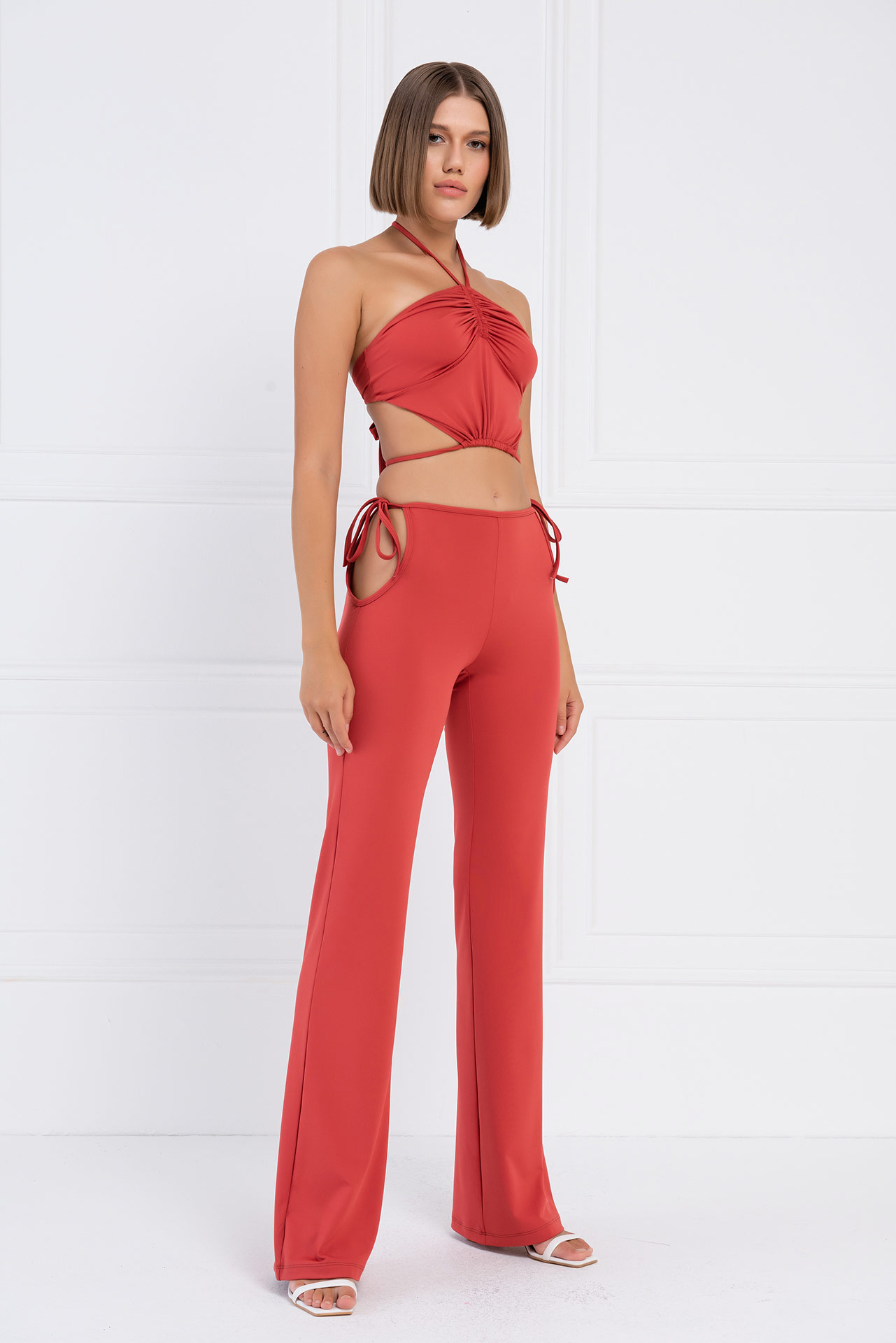 Ginger Strappy Crop Cami & Cut Out Pants Set