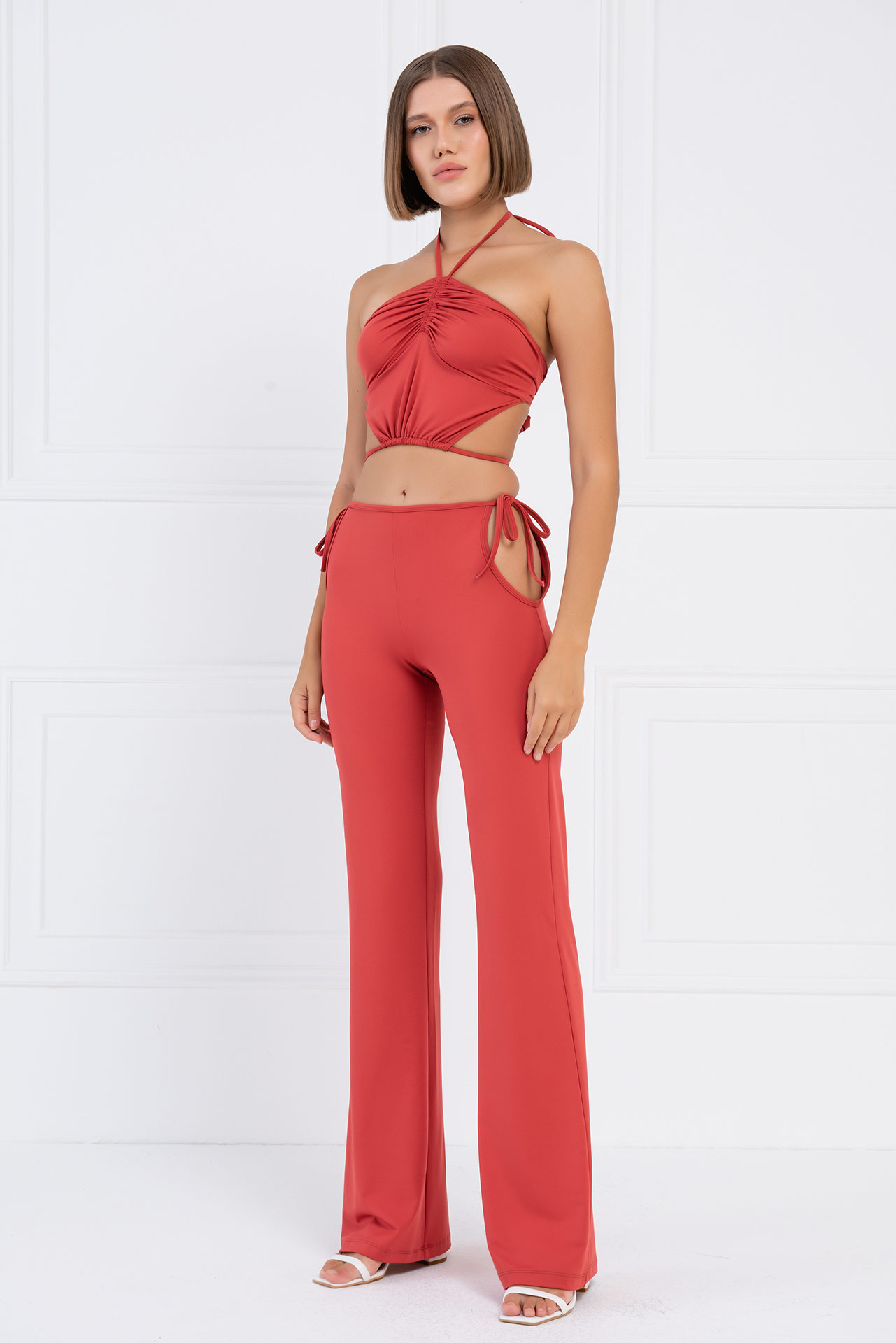 Ginger Strappy Crop Cami & Cut Out Pants Set