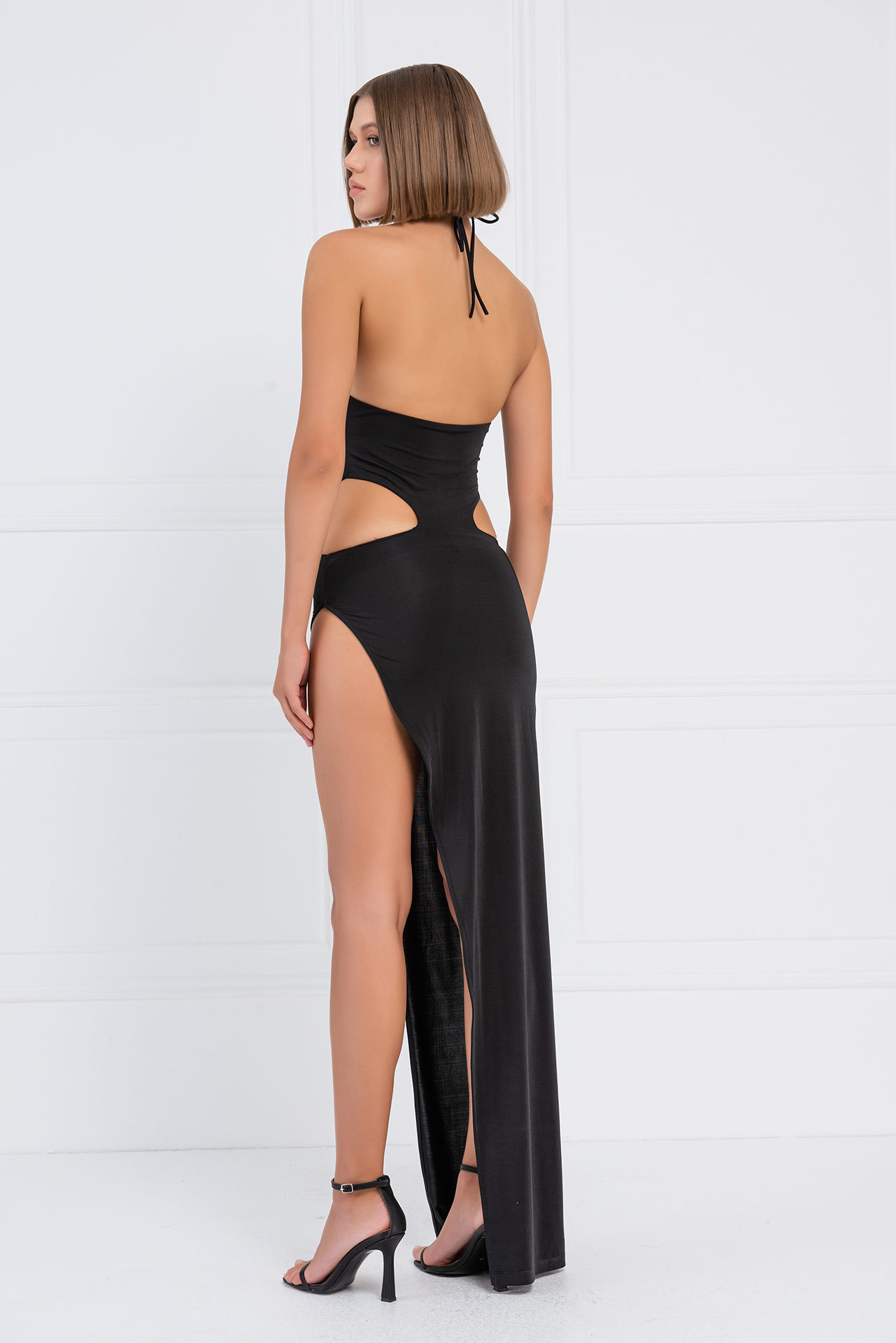 Wholesale Black Cut Out Design Maxi Dress