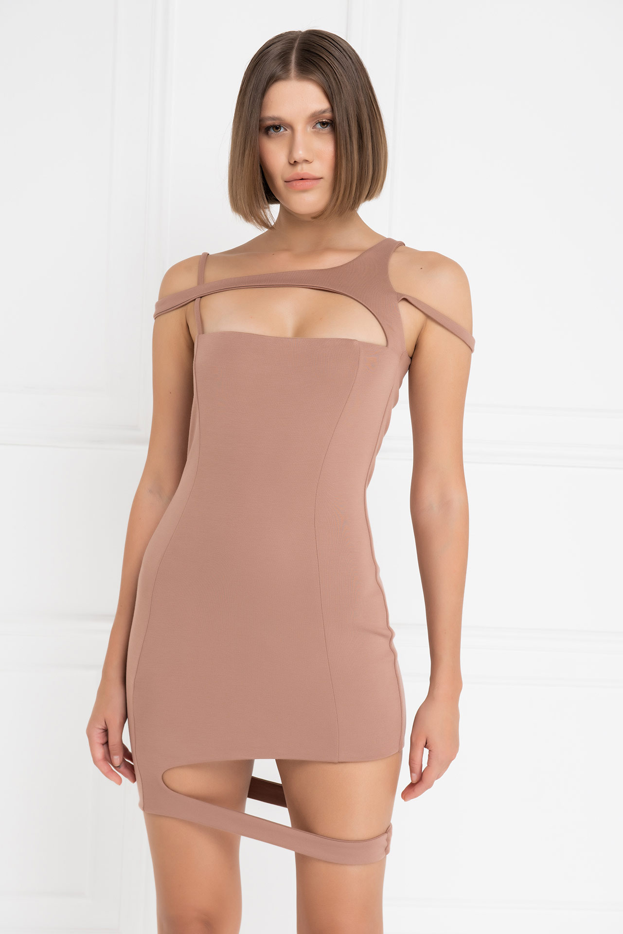 Caramel Banded Cami Mini Dress