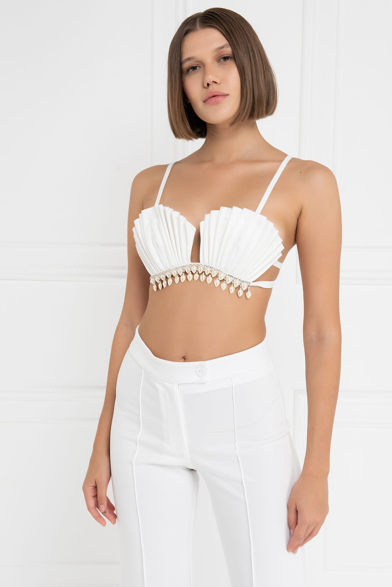 Wholesale Offwhite Padded Oyster Bandeau