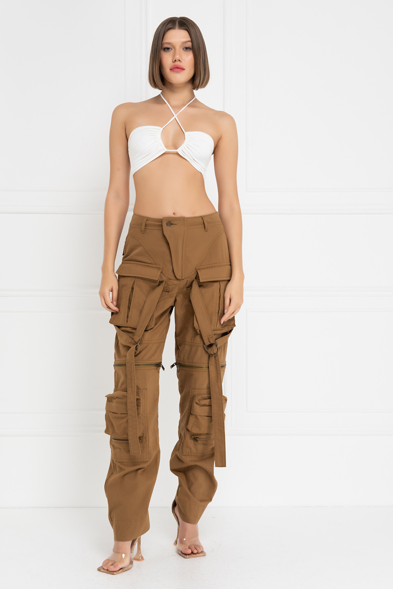 Wholesale Offwhite Strappy Crop Cami
