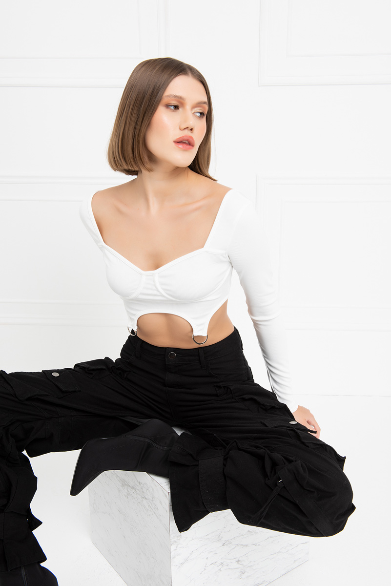 Offwhite Square-Neck Crop Top