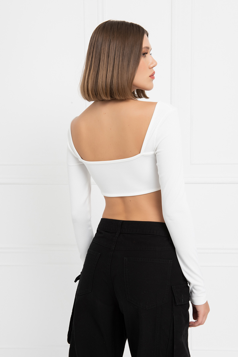 Offwhite Square-Neck Crop Top