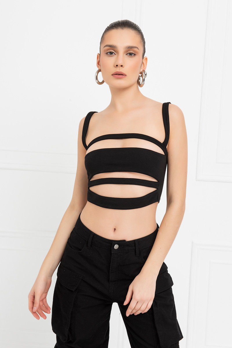 Black Bandage Crop Cami