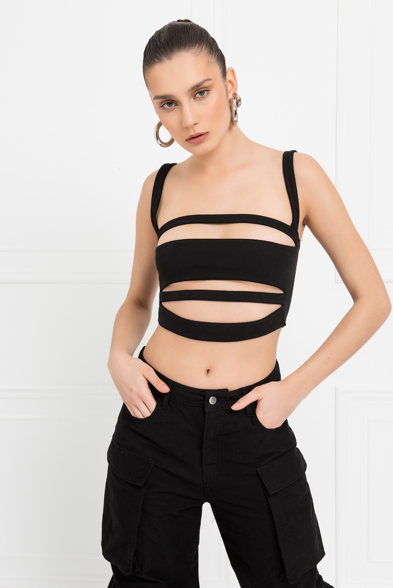 Black Bandage Crop Cami