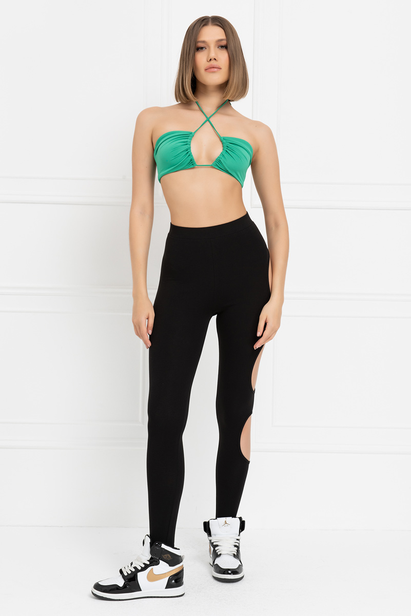 New Green Strappy Crop Cami
