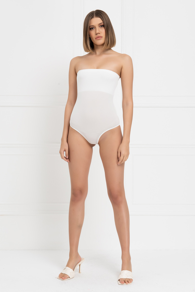 Basic Bandeau Offwhite Bodysuit