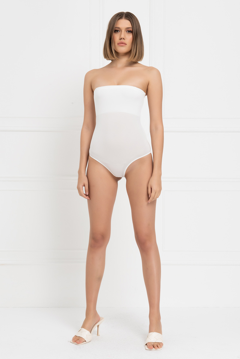 Basic Bandeau Offwhite Bodysuit