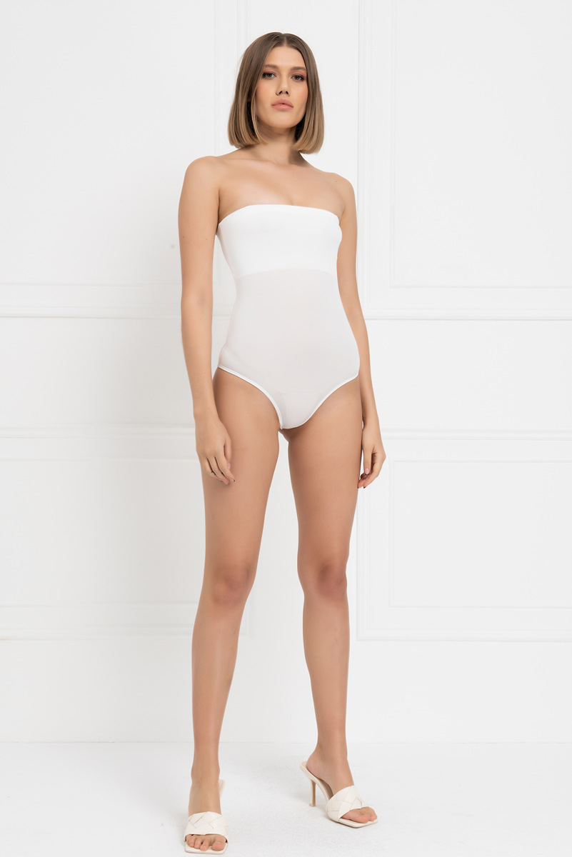 Basic Bandeau Offwhite Bodysuit