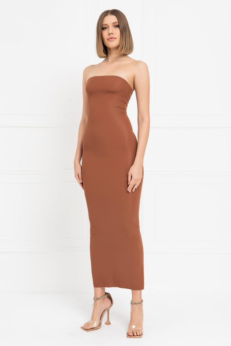 Wholesale Strapless Long Cami Slip Taba Dress