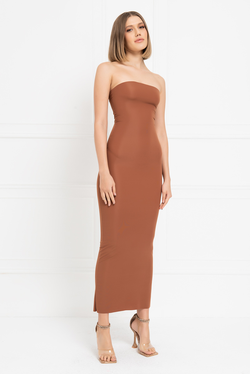 Wholesale Strapless Long Cami Slip Taba Dress
