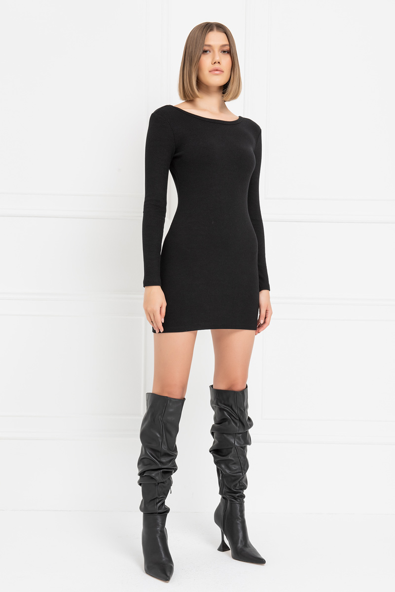 Wholesale Black Backless Mini Dress