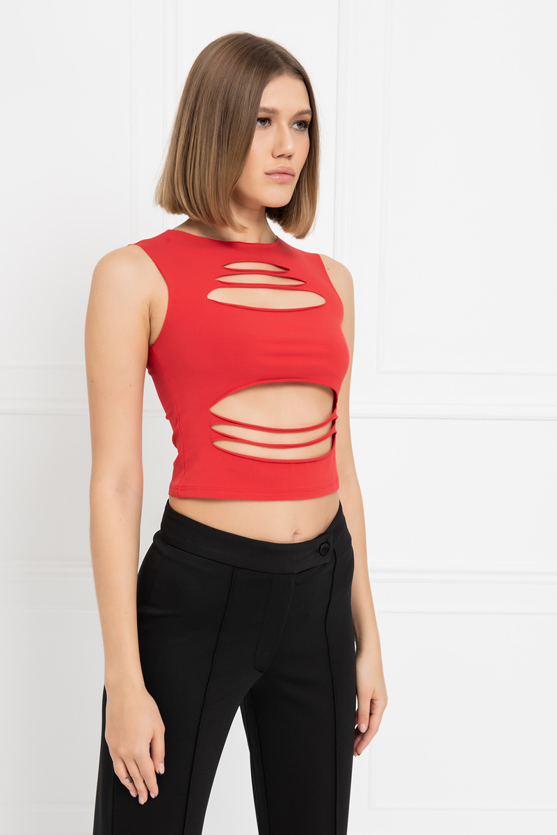 Wholesale Red Ripped Tank Top