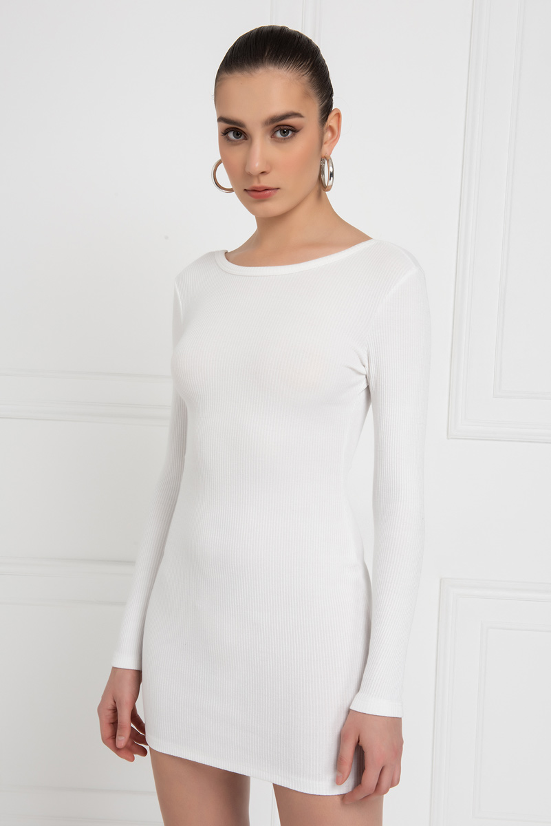 Offwhite Backless Mini Dress
