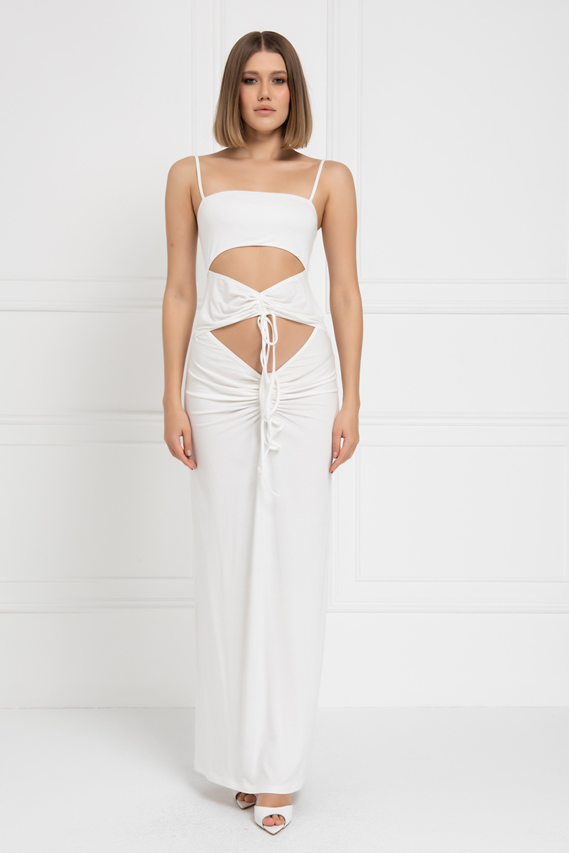 оптовая Offwhite Cut Out Front Cami Maxi Dress