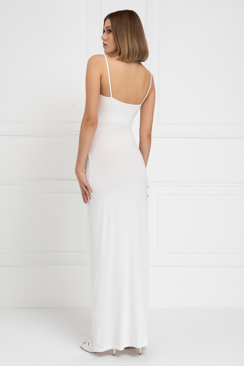 Offwhite Cut Out Front Cami Maxi Dress