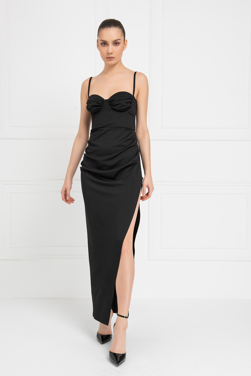 Wholesale Black Split-Leg Cami Maxi Dress